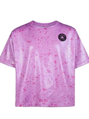 Converse Girls' Lavender Pink Splatter Tee